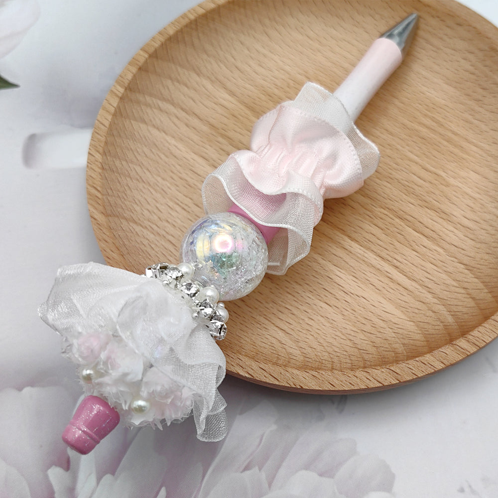 Wholesale Beaded Pen Handmade Boutique Lace Bouquet Beaded Pen Souvenirs